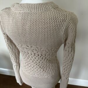 Aqua Cream Cowl Neck Dress with Textured Knit